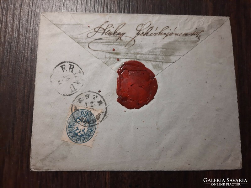 1864. 10+ 10kr. Függőleges pár ajánlott levélen Pest abends-Erlau