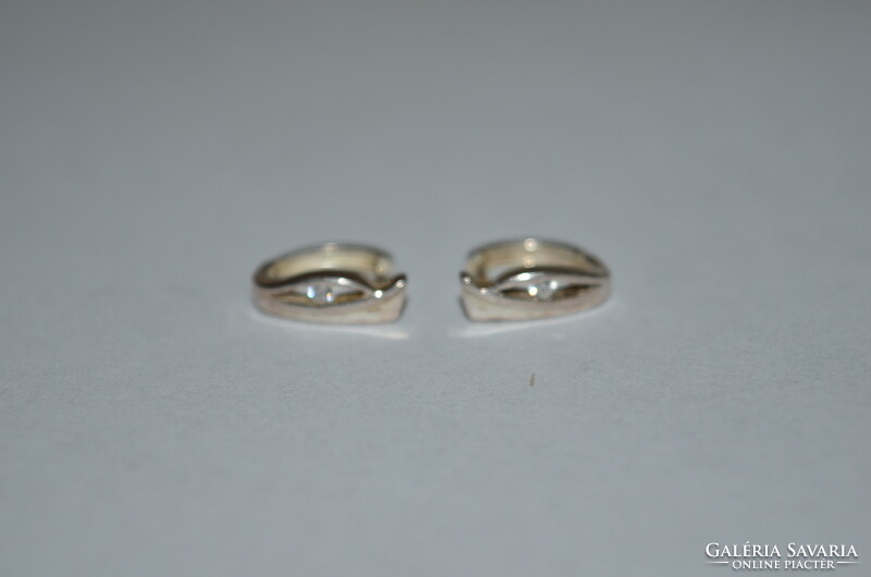 Silver earrings with a small stone