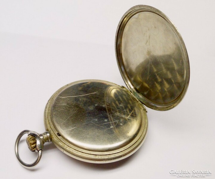 Enigma brevets Swiss pocket watch with alpaca case in faulty condition