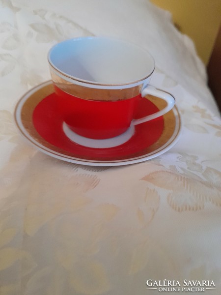 Hollóházi  piros  kávés csésze