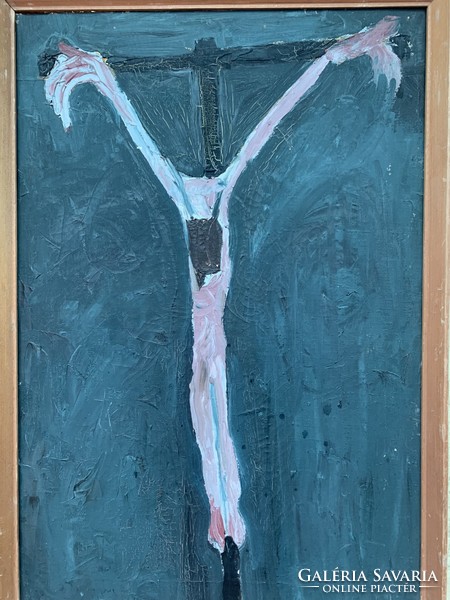 Abstract painting: Crucifixion of Christ 1962 (artist: black) oil on canvas