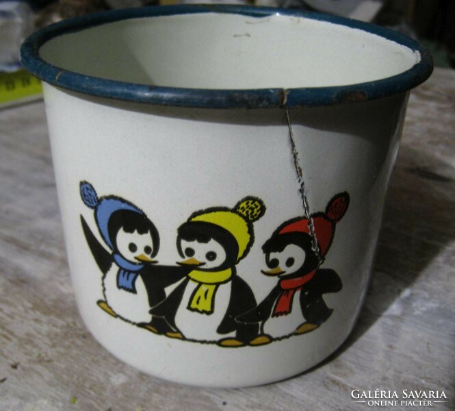 Penguin, retro enamel mug, enamel mug