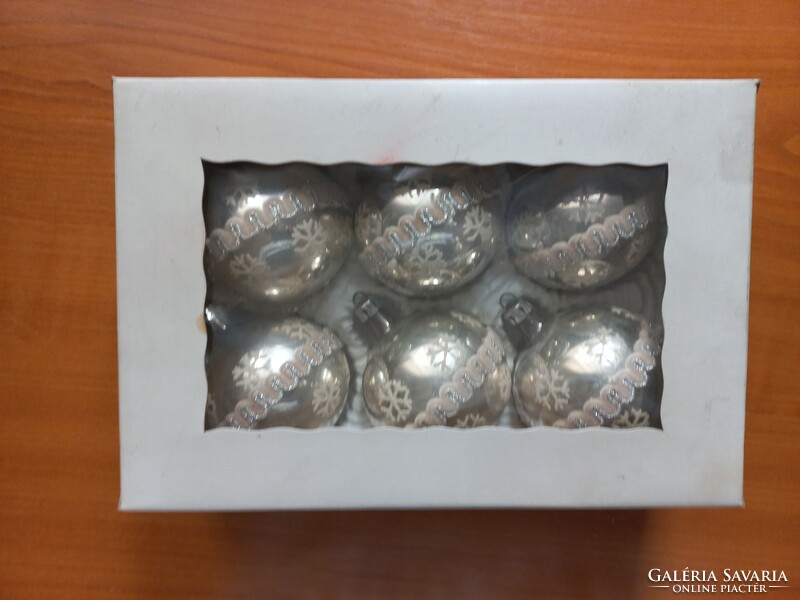Old silver snowflake glass globes