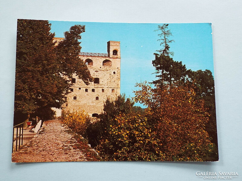Postcard (6) - muddy stream - Rákóczi Castle - residential tower 1970s - (photo: László Radó)