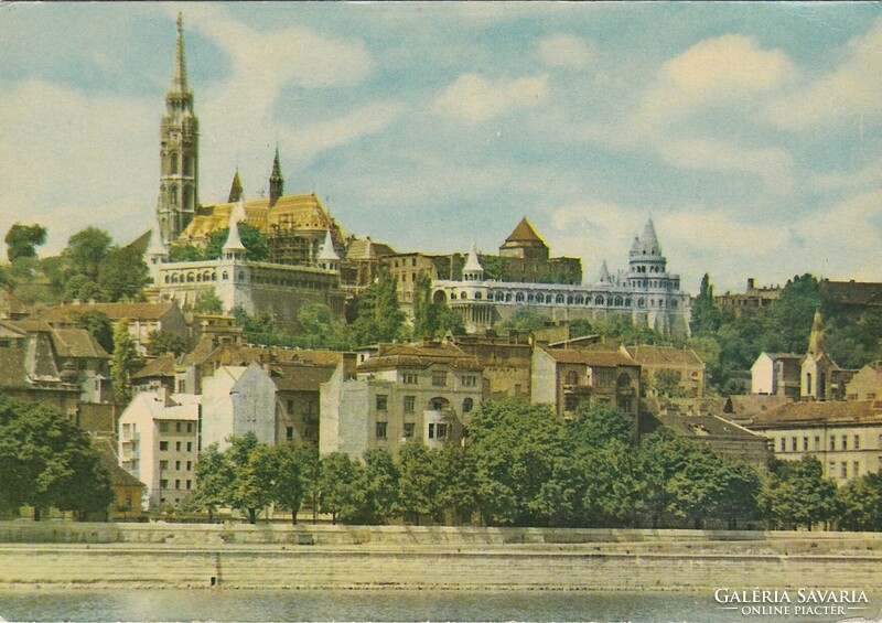 Budapest Fisherman's Bastion and Matthias Church - year of international tourism 1967 - postcard