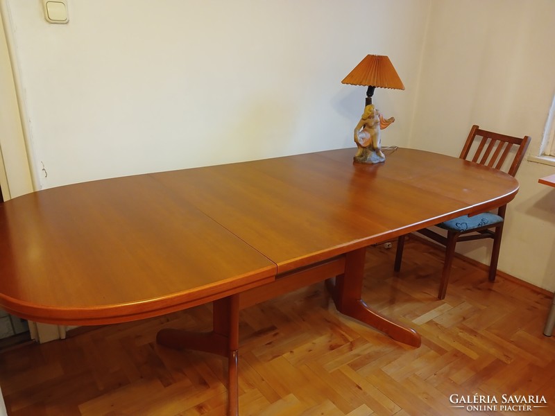 Large extendable real cherry wood dining table
