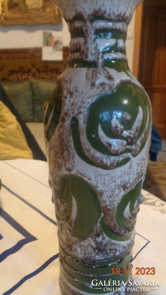 Modern  , retro kerámia váza , absztrakt minta , 10 x 33 cm