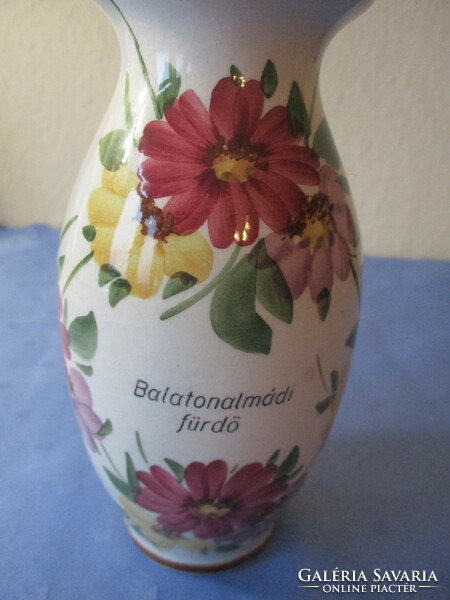 Városlőd painted Balaton memorial vase