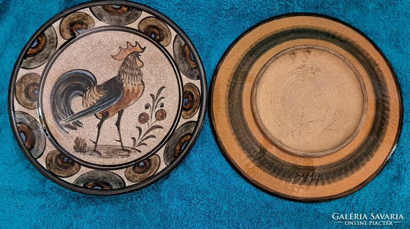 Pair of wall plates with roosters (m4419)