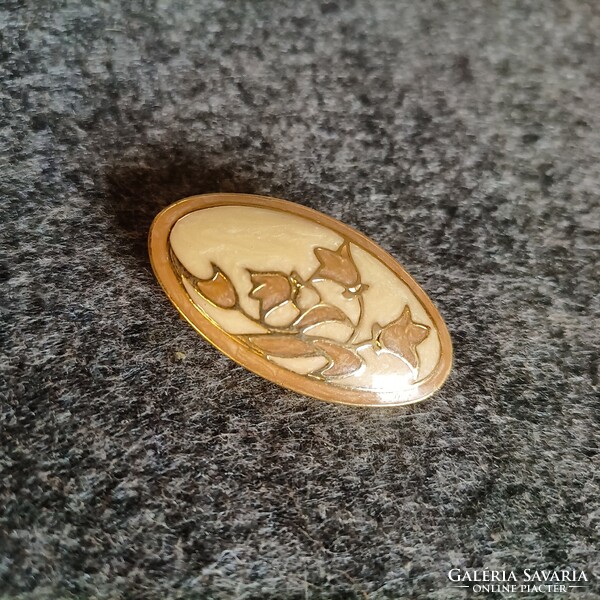 Enamel-painted art nouveau style brooch pin