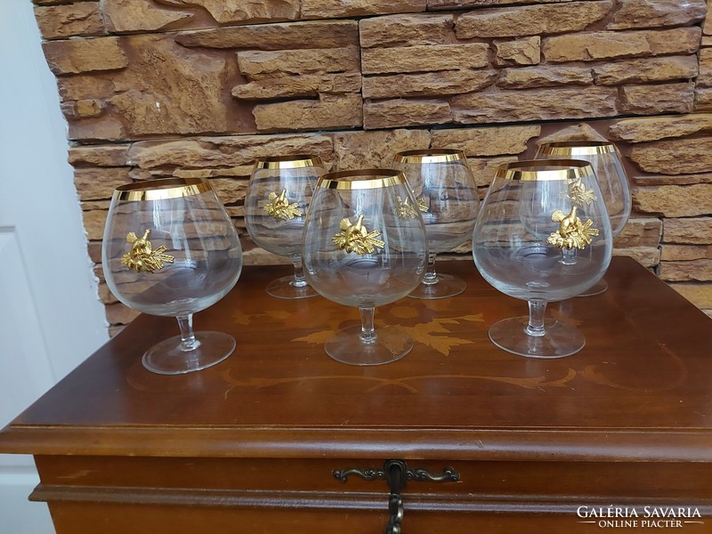 6 Deaf grouse cognac hunting glasses