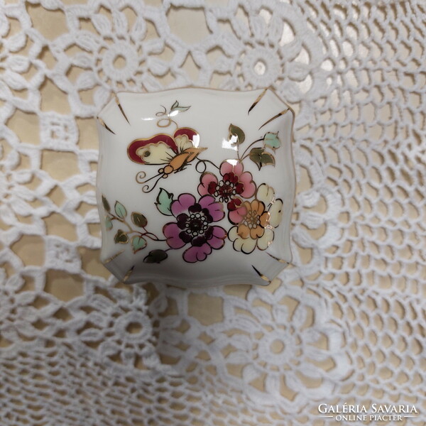 Zsolnay pillangós porcelán bonbonier, ékszertartó doboz