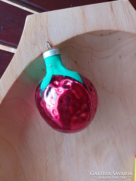 Karácsonyfadísz- üveg eper retro