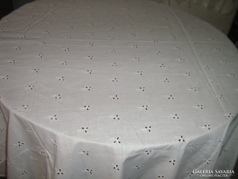 Beautiful white madeira tablecloth