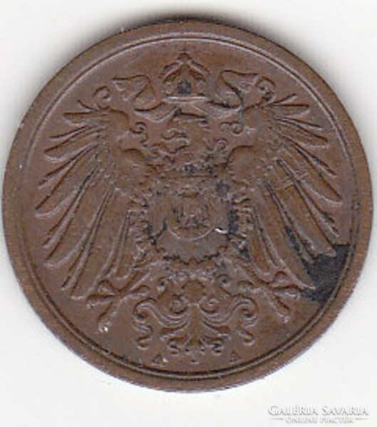 Német Birodalom 2 pfennig 1910 FA