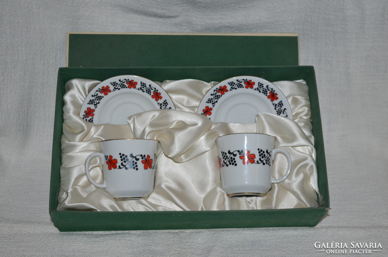 2 Personal rare pattern Kalocsa coffee cup set with box (dbz 00118)