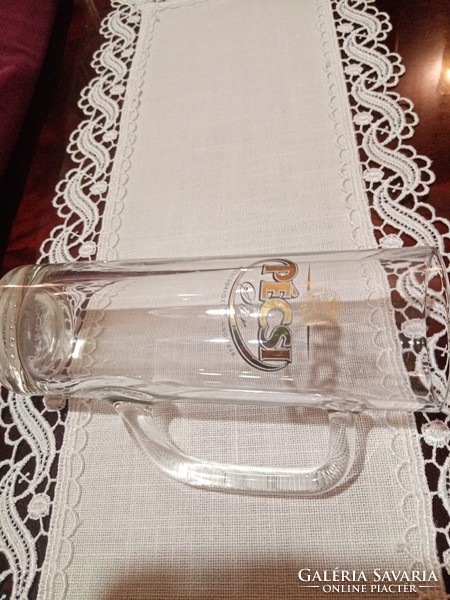 Beer mug / glass made of thick glass, marked 0.3 l --- Pécs beer