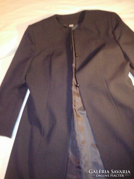 Black trouser suit with long jacket part