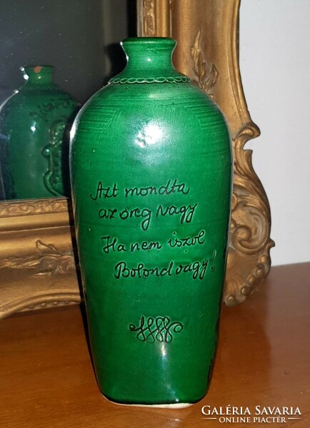 Bottle with Hungarian coat of arms made for Prof. Dr. Kristóf Füzesi in 1997