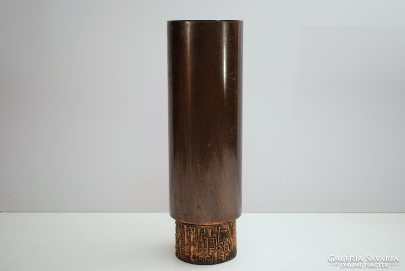 Mid century industrial copper vase / retro vase