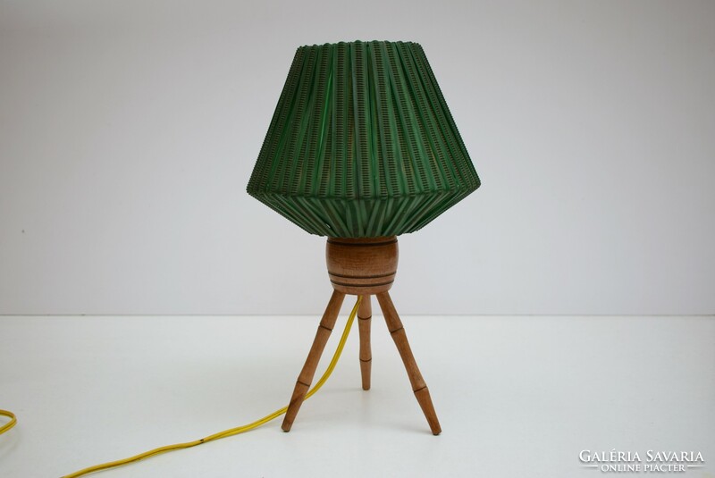 Mid century lamp / retro lamp / tripod / space lamp / space age / turned wooden lamp