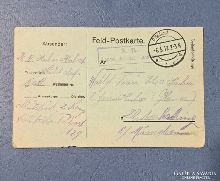Postcard, postcard, 1917 Germany