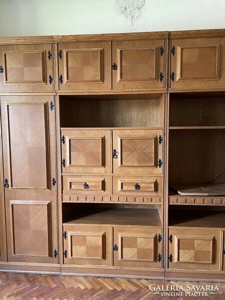 Row of wooden cabinets