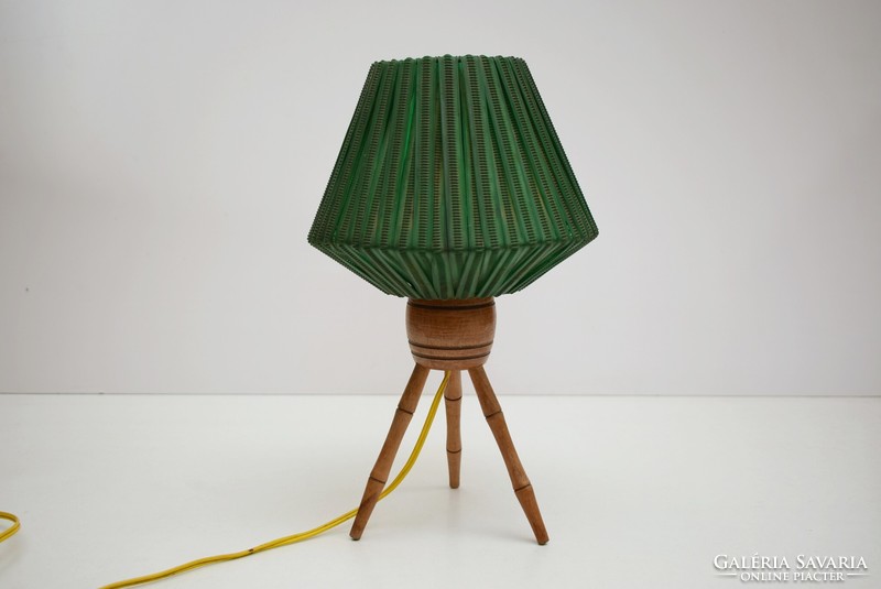 Mid century lamp / retro lamp / tripod / space lamp / space age / turned wooden lamp