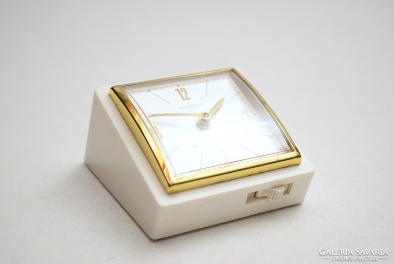Mid century dugena table clock / mid century German alarm clock / mechanical / retro / old