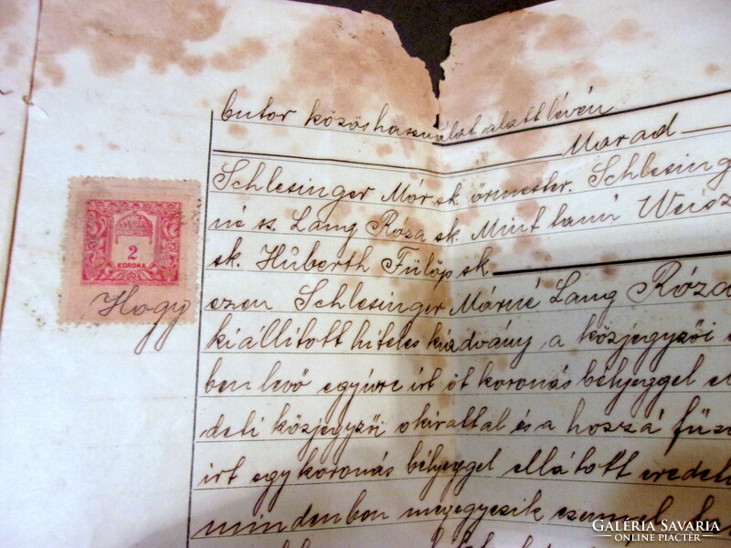Flatt victor, royal notary of Szatka, authentic publication dowry receipt