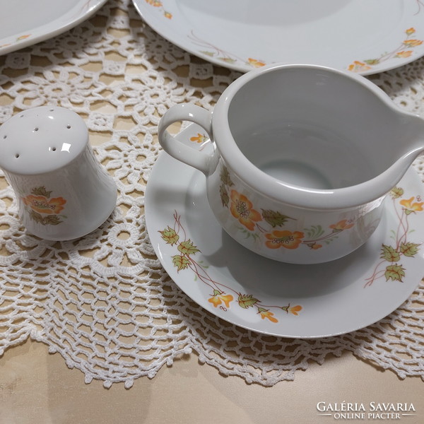 Rare Alföldi floral porcelain tableware, incomplete