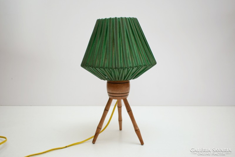 Mid century lamp / retro lamp / tripod / space lamp / space age / turned wooden lamp