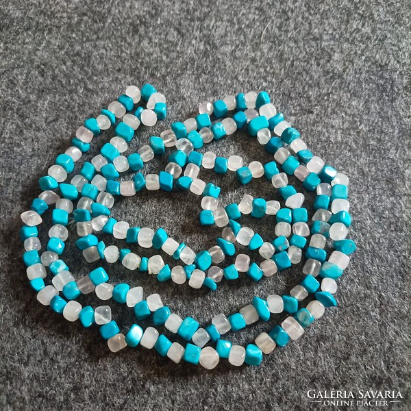 94 cm long mineral necklace with turquoise