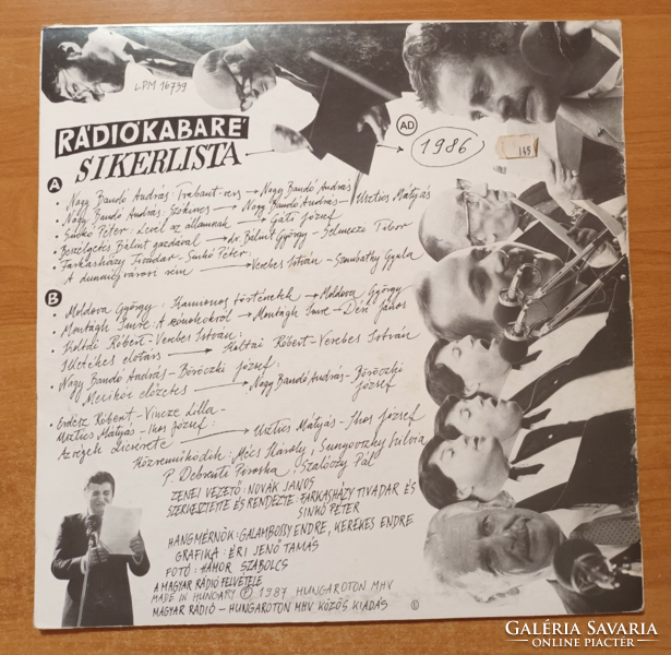 Rádiókabaré Sikerlista 1986 bakelit LP hanglemez