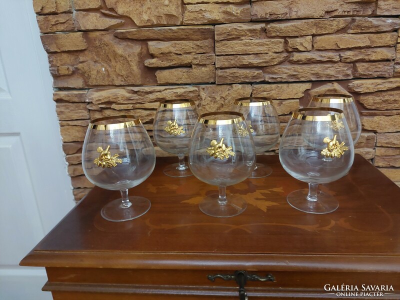 6 Deaf grouse cognac hunting glasses
