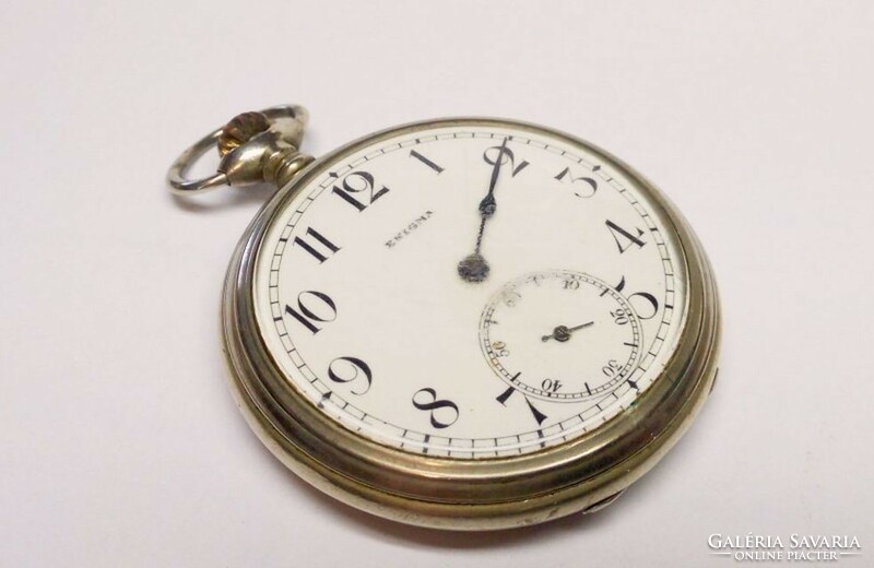 Enigma brevets Swiss pocket watch with alpaca case in faulty condition