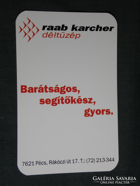 Card calendar, raab karcher déltüzép construction material rt., Pécs, 1996, (5)