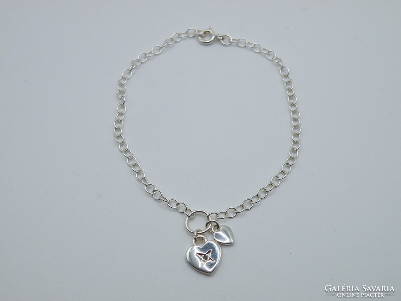 UK0087   Ezüst szív és lakat alakú medál karlánc 925