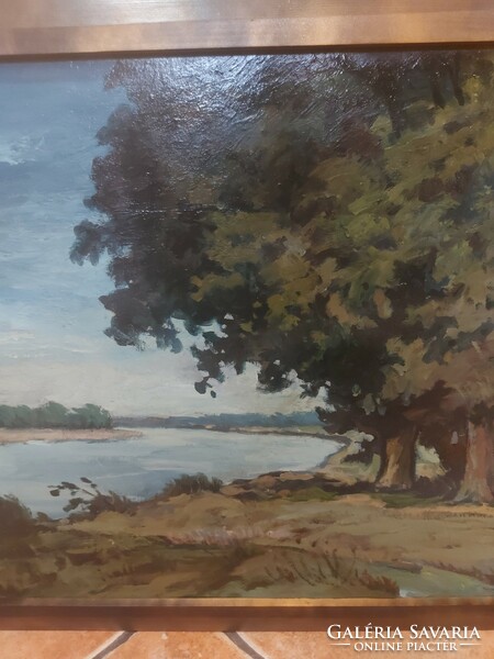 Painting by Zoltán Takács, oil, wood fiber, 50x60 /57x67 cm