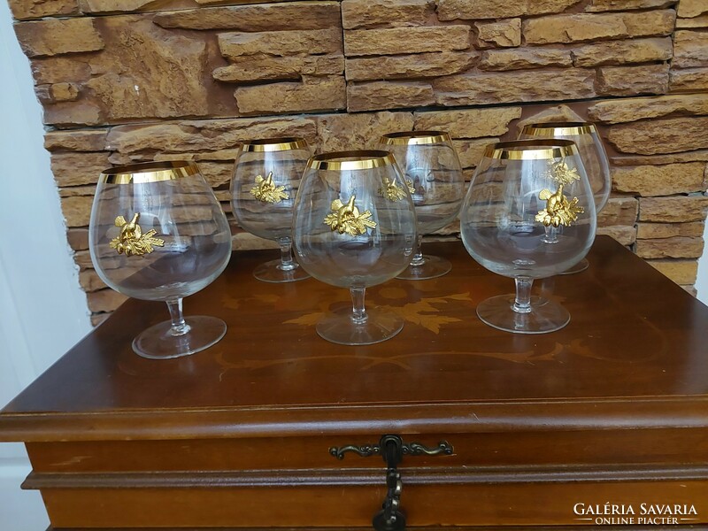6 Deaf grouse cognac hunting glasses