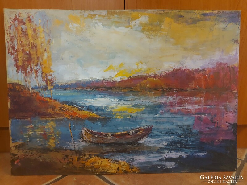 Szőke szignós festmény, olaj, farost, 40x57 cm