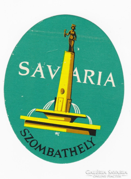 Savaria Szombathely - az 1960-as évekből származó bőrönd címke