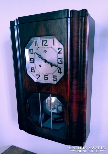 Toasted French odo art deco wall clock restored