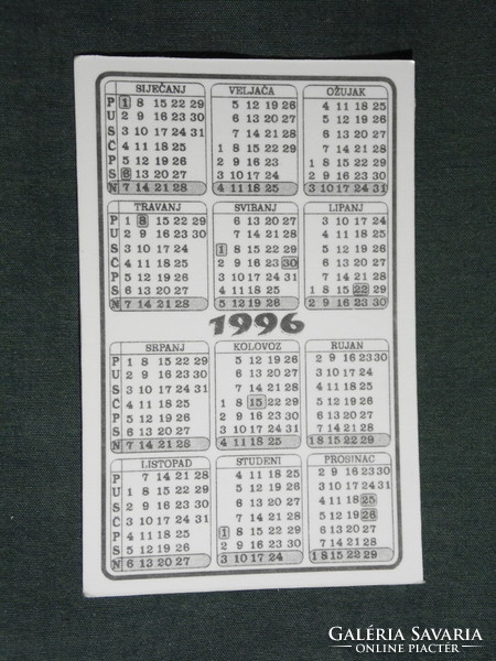 Card calendar, Croatia, Donji Miholjac, Alsómiholjac, zeleni signal auto school, 1996, (5)