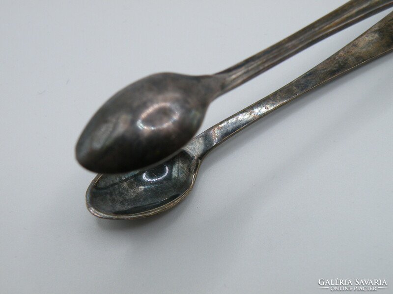 UK0096 Patinás ezüstözött angol cukorcsipesz jelzett gyűjtői