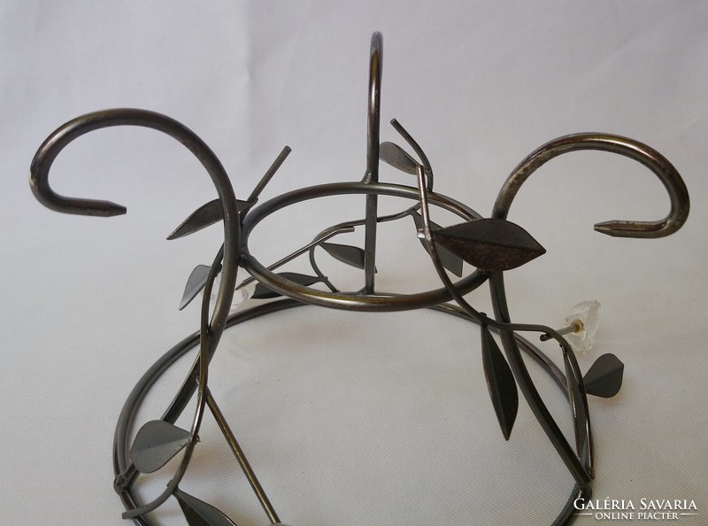 Wrought iron holder with glass bowl
