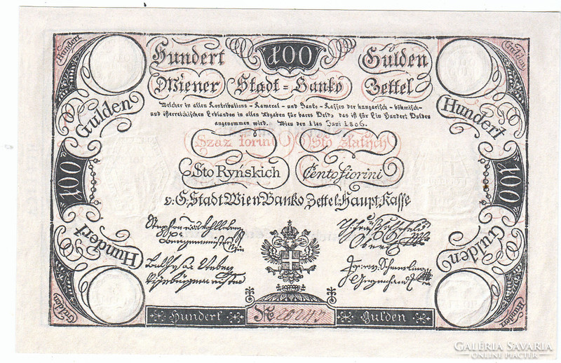 Ausztria 100 Osztrák-Magyar gulden1806 REPLIKA  UNC