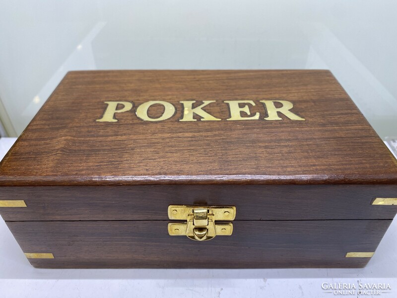 Wooden copper gift box poker, card game