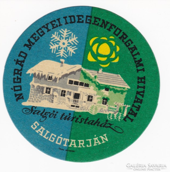 Salgói turistaház - az 1960-as évekből származó bőrönd címke