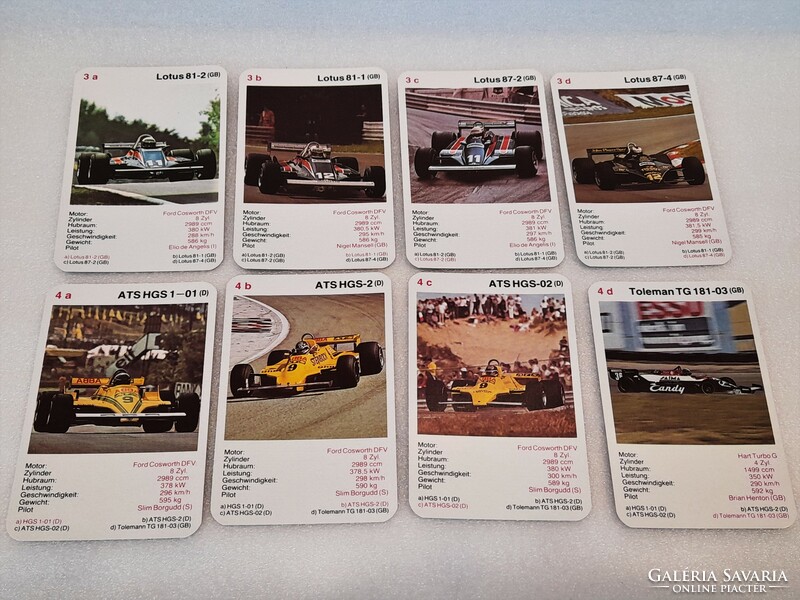 Sale! Retro piatnik no. 4229. Formula 1 car card car quartet early 1980s fixed 2,000.